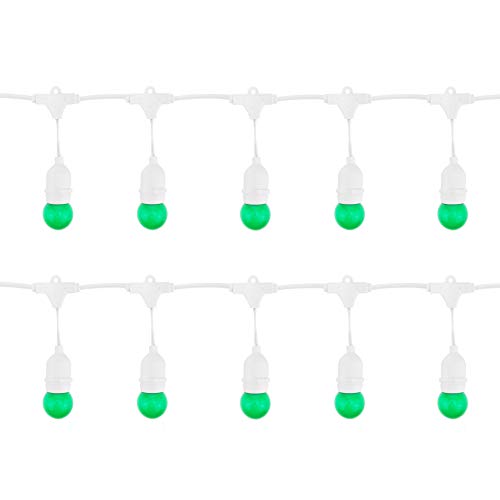 PrimeMatik GI09-VCES Lichterkette mit 20 Lampen mit Fassung E27 außen IP64 Elektrisches Kabel 20 m ausziehbar Weiß (GI09)