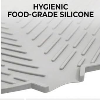 Image of Arto Heat Resistant Silicone Dish Drying Mat - Thick Non-Slip Kitchen Sink Drain Pad, Easy Clean Counter Protector, Waterproof & Durable Drying Tray. (40X30 CM,Medium,POF-1)