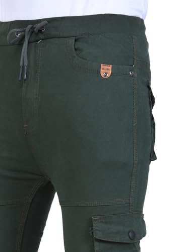 Image of Men's Cargo Pants with Pockets, Cotton Joggers, 6 Pocket Casual Trousers, Track Pants for Office and Parties, Comfortable