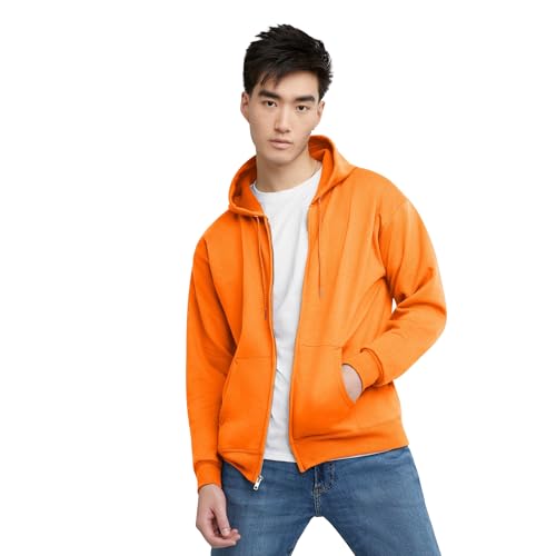 Image of Hanes Men's Zip-up Hoodie, Ecosmart Fleece Full-zip Hoodie for Men, Hooded Sweatshirt