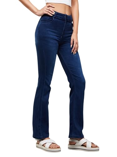 Image of Dolce Crudo Boot Cut High Rise Cropped Jeans for Women