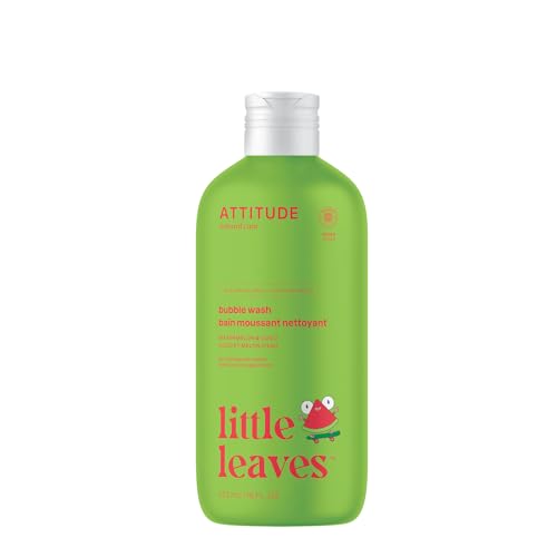 Attitude Bubble Wash for Kids EWG Verified Bubble Bath Hair Shampoo and Body Soap Dermatologically Tested Plant- and Mineral-Based Vegan Watermelon & Coco 16 Fl Oz