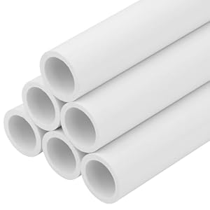 6Pcs 3/4 Inch PVC Pipe 17″ Long Sch40 Industrial Pipes for Home DIY, Greenhouse, Garden, Farm, Workshop, Furniture Grade, White (0.75″ x 17″L)