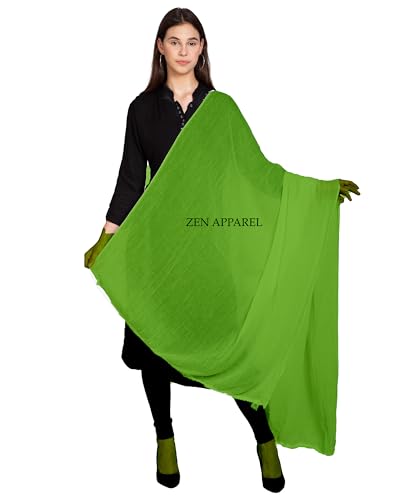 Image of Zen Women's Solid Premium Cotton Dupatta 2.25 Meters 100% Pure Cotton