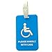 2 Pack Handicap Luggage Tag Wheelchair Tag for Travel Medical Alert Travel Tags for Walker Rollator Mobility Aid Disabled ID Placard