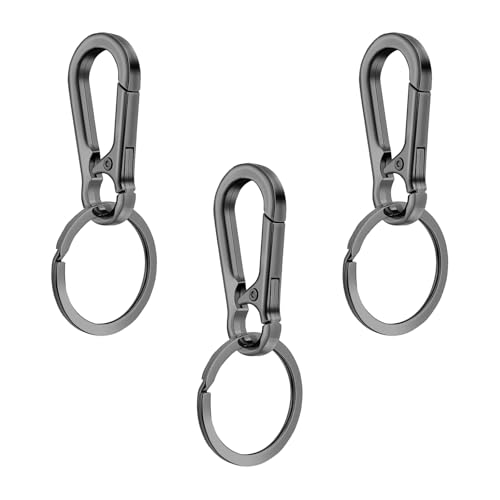 vgggrd 3 Pezzi Moschettone in Lega di Alluminio, Moschettone Rimovibile Multifunzionei per Campeggio/Trekking/Zaino/Tenda/Corda ECC (Nero)
