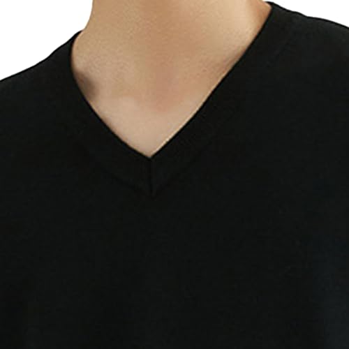 Men's Round Neck Pullover Knitted Sweater Solid Color Long Sleeve Male Knit Sweaters V-Neck Knits Pullovers2