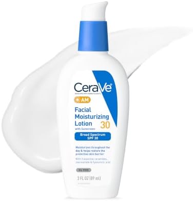 CeraVe AM Facial Daily Moisturizer, SPF 30 Face Sunscreen, 3oz