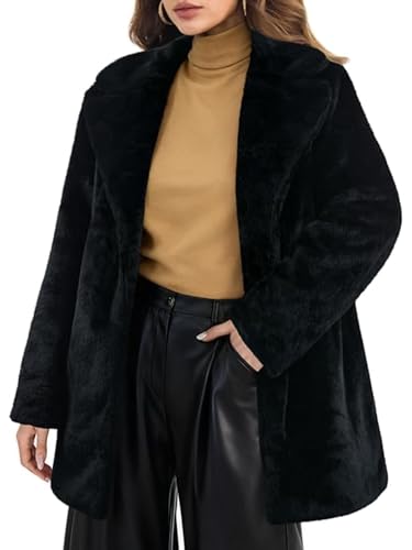 Bgylu Women's Faux Fur Coat Teddy Fuzzy Fleece Open Front Cardigan Elegant Lapel Collar Long Sleeve Longline Loose Jacket (US, Alpha, Medium, Regular, Regular, Black-short) Bgylu Women's Faux Fur Coat Teddy Fuzzy Fleece Open Front Cardigan Elegant Lapel Collar Long Sleeve Longline Loose Jacket (US, Alpha, Medium, Regular, Regular, Black-short)
