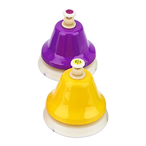 8 sinos em 1 conjunto mini sino de mão colorido 8 notas sinos musicais C D E F G A B C 8 tons brinqu