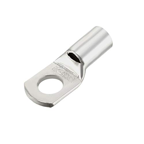 uxcell Copper Wire Lugs,3AWG SC25-8,Bolt Hole,Battery Cable Ends Eyelets Crimp Tubular Ring Terminals Connectors Silver Tone 50Pcs by uxcell - Used condition - CA$28.16