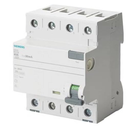 Siemens – 5SV3646–8-gfci 63 A Typ A 3 + n-pol 300 mA 400 V 4TE Selektive