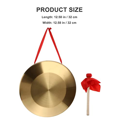 Generic Gong with Mallet, 36cm/ 14inch Chinese Gong Tam Tam Gong Traditional Chinese Percussion Instrument - Image 2