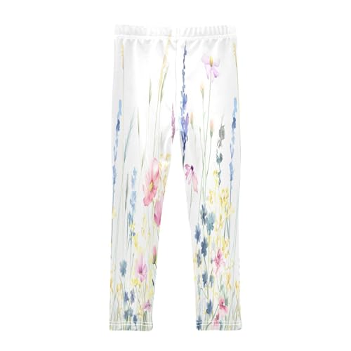 Bolaz Toddler Girls Leggings Printed Yoga Pants Leggings Generate Watercolor Meadow for Kids2