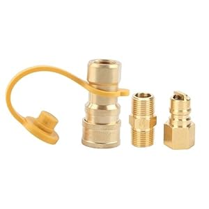 Propaanadapter, propaanconnectorset, 3/8-inch snelkoppelingsadapter, afsluitklep, propaanadapter voor buiten