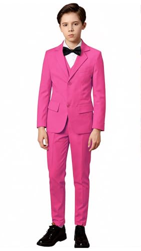 Image of Toddler Suits Slim Fit Suit for Boys,Formal Tuxedo Ring Bearer Outfit Kids Dress Clothes for Wedding,Adjustable Waist