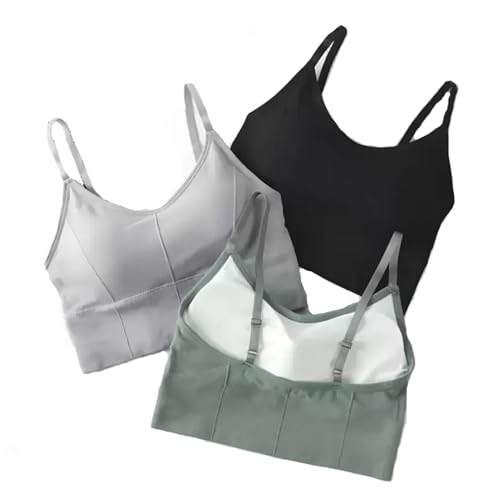 BRAAFEE Pack of 3 Girls Cotton Slightly Padded Teenager Full Coverage Sports Fitness Yoga and Gymwear, Fashionable Lifestyle, Outdoor Life Bra (Multicolor) AAJ5_FANCYBRA
