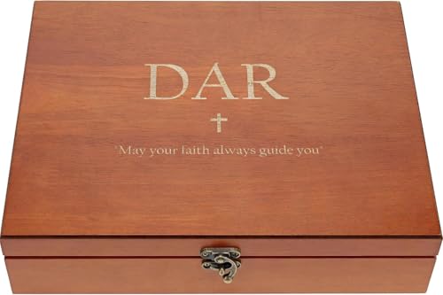WE Games Personalized Wooden Keepsake Box, Vintage Decorative Storage Box, Customized Gifts for Wedding Anniversary Retirement Bridesmaid Groomsmen Baptism-Light Cherry Wood