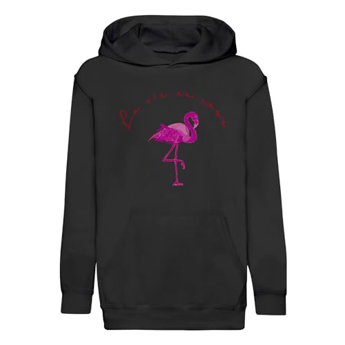Sweat à capuche enfant flamant rose finitions premium en coton doux