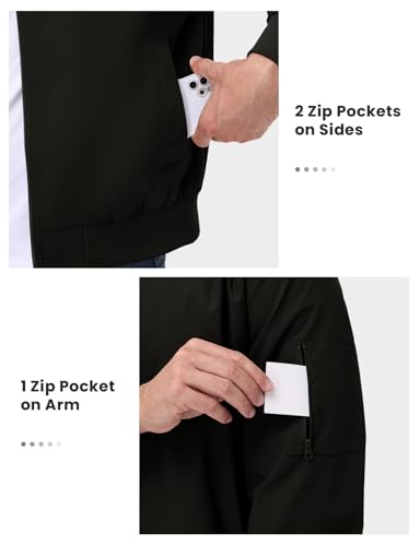 Image of TBMPOY Mens Lightweight Jackets Light Windbreaker Full Zip Casual Work Jacket Golf Business Fall Track Coat with Pockets
