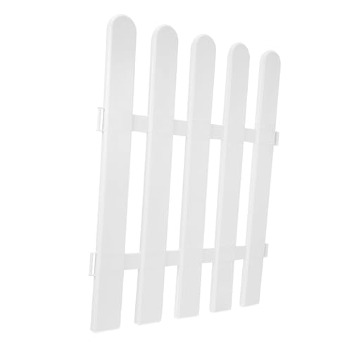 Homoyoyo Weißer Kunststoff Gartenzaun Flexibles Picket Fence Zaunelement Wetterbeständig und Langlebig als Rasenkante und Blumenbeetbegrenzung für Garten Terrasse und Außenbereiche