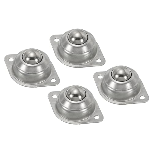 PATIKIL Rollen Kugeltransfer Lager 5/8 4 Pack Laden 33lbs Flansch Montiert Edelstahl Drehbare Lenkrolle für Förderanlagen Rollenstand Übertragung