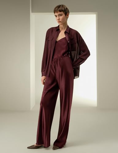 LilySilk Womens Silk Blouse Ladies Lightweight Soft Semi-Sheer Silk Chiffon Shirt with Camisole4