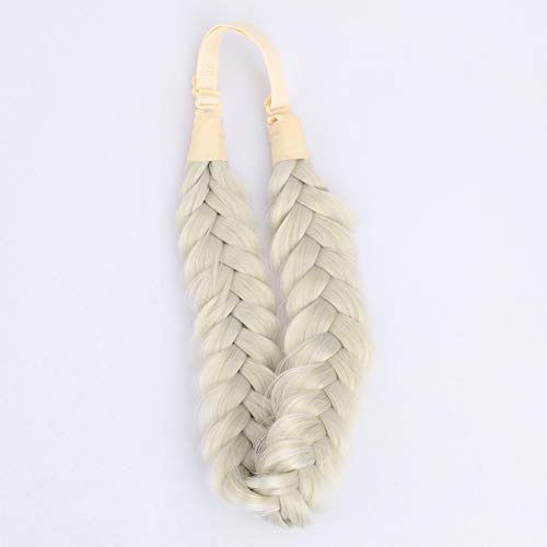 Gledola Messy Synthetic Hair Braided Headband Classic Chunky Wide Plaited Headband for Women Girl Beauty (Light Ash Blonde) - Image 3