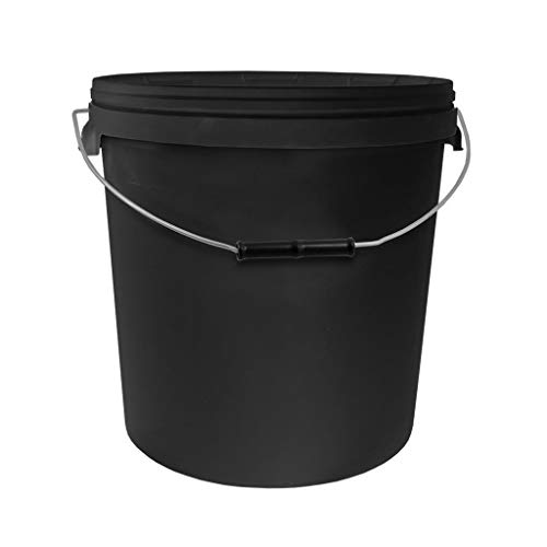 5, 10, 20, 25 or 33 Litre Black Buckets with Lids Hydroponics DIY DWC Carry (Pack of 1) (20 LItre)