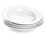 RunChao Soup Bowls, Salad Bowls,Pasta Bowl Set of 4, White Shallow Bowl Plates，10 Inches Diameter...