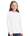 NUMYEAN Girls Long Sleeve Shirts SideSplit Crewneck T-Shirts for Girls Size 7-14 Years White