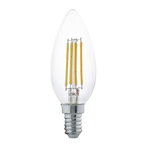 Eglo LED Filament Candle Light Bulb, E14 Edison lamp for Retro Lighting 4 watt (Equivalent to 32 watt), 350 Lumen