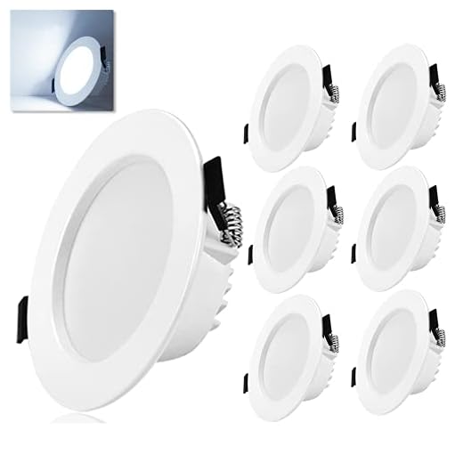 Gr4tec Foco Empotrable Techo 6000K Blanco Frio, 6 x 5W 35MM Downlight Led Techo, AC85-265V IP20 310 LM, Diámetro Del Agujero Φ75-80mm, Luz Cocina Led Techo, Ojo de buey led Para Cocina
