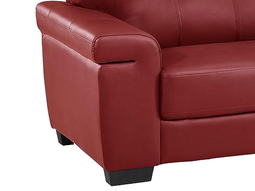 Vente-unique-Couchgarnitur Leder 3+2 - Rot - Hazel – Bild 5