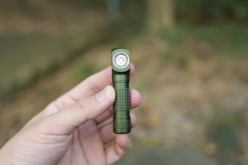Image of Manker E02 III Everyday-Carry Flashlight, USB-C Rechargeable Flashlight, Pocket EDC Flashlight with Magnetic Tail, Reversible Clip (400 Lumens NICHIA 519A-v1 4000K R9080, Army Green)