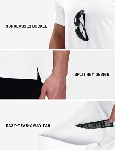 Image of MIER Polo Shirts for Men Short Sleeve Dry Fit Performance Golf Tennis Active Collared Shirts, UPF 50+ Sun Protection