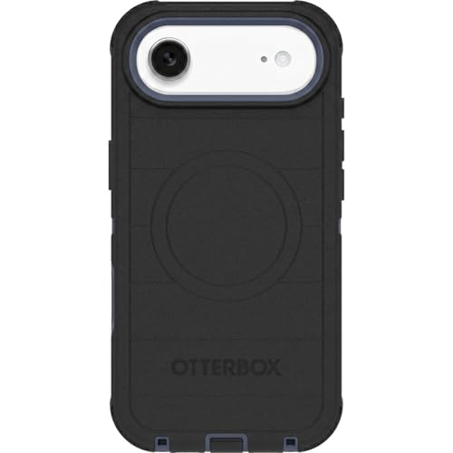 Image of OtterBox iPhone Air (Only) - Defender Series Case - Black Shadow (Black & Blue) - Snaps on MagSafe - Tough - Rugged & Durable - Multi-Layer - Impact Absorbing iPhone Case