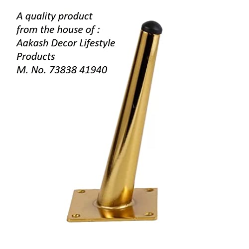 Image of Aakash Decor Sofa Leg Gold Finish 14 Inches (Set of 4) Metal Cone Shape Heavy Duty Sofa Legs for Home, Office Rustproof & Sturdy Sofa Paya with Mounting Screw | Furniture & Table Legs
