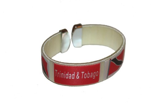 SUPERDAVES SUPERSTORE Trinidad & Tobago White Country Flag Thick C' Bracelet Wristband. for Adults & Teens.New
