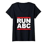 Womens RUN ABC Kids Alphabet Old School Hip Hop Parody T-Shirt V-Neck T-Shirt
