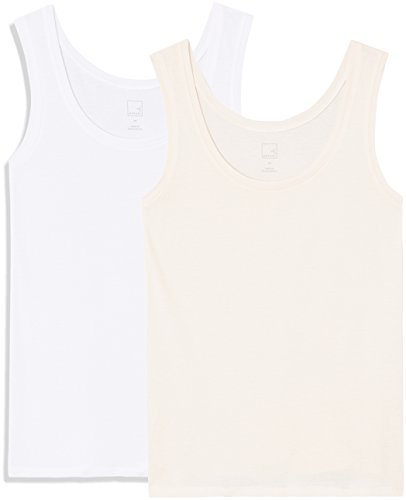 MERAKI Camiseta sin Mangas Mujer, Pack de 2