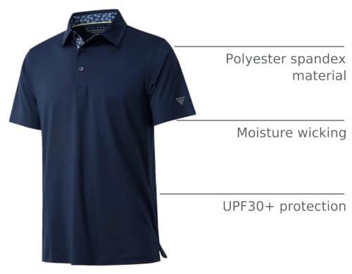 Image of Mens Polo Shirts Short and Long Sleeve Casual Solid Stylish Dry Fit Performance Designed Collared Golf Polo Shirts for Men