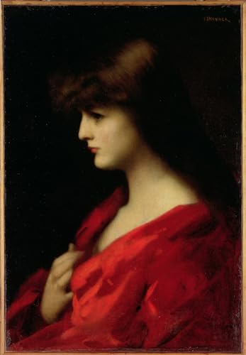 Peinture Femme en Rouge Jean Jacques Henner Toile Modern : Sublimer un Mur de Salon Vide