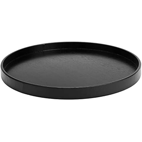Bandeja Redonda Madera, Negra, 27cm Cover