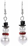 Pendientes colgantes de Halloween Lindo Perla Muñeco de Nieve Pendientes Joyería para Mujeres Niñas 1 Par de Joyas SuministrosDurability