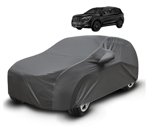 Image of Auto Hub Waterproof Car Cover Compatible with Mahindra XUV 700 with Mirror Pockets, Soft Cotton Lining, XUV 700 Car Cover Waterproof, Grey