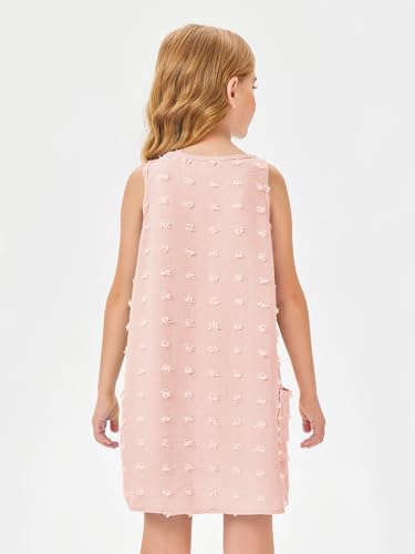 Image of Batermoon Girls Swim Cover Up V Neck Swiss Polka Dot Summer Beach Dress | Kids Cover-Ups, Sleeveless Vacation Swimwuits, Boho Cute Dresses with Pockets 4-14 Years