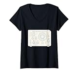 Mujer Tubo de vacío de Onda Corta Blueprint Radio Art Camiseta Cuello V