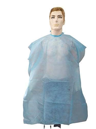 Adaamya® 25 Pcs Men's and Women's Disposable Apron Sheet for Hair Dyeing and Cutting (Blue)-picture-28