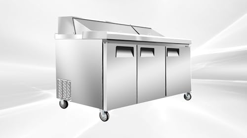 Elite Kitchen Supply Commercial Sandwich Prep Table Refrigerator, 72.4x30.1x43.3 inches, 20.27 cu.ft, Stainless Steel, LED Lighting ASR-18476 ETL